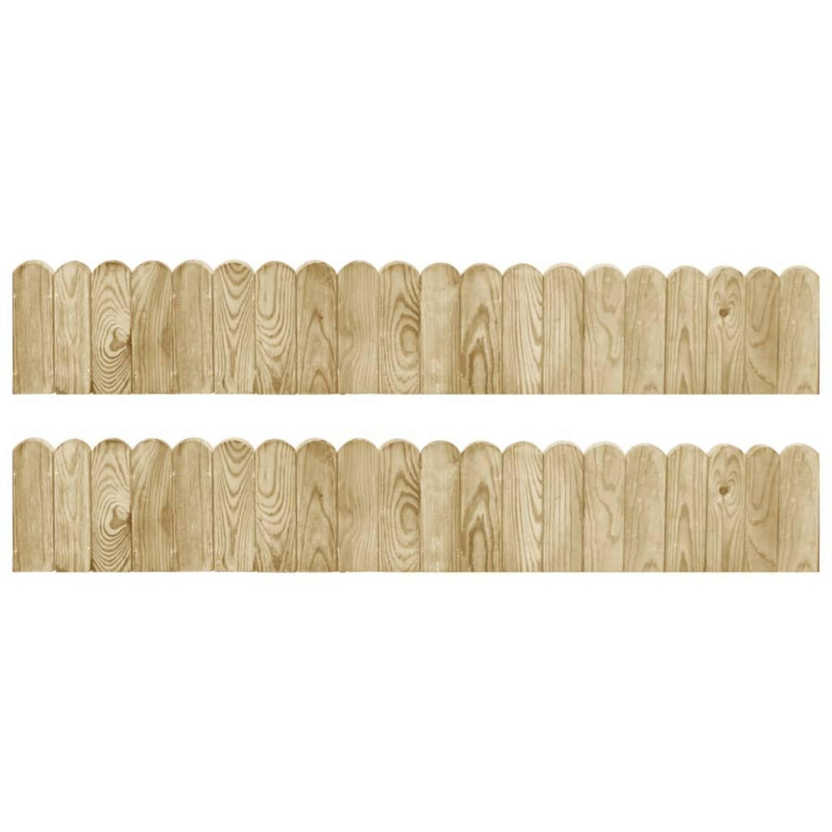 VIDAXL Rouleaux de bordure 2 pcs 120 cm Bois de pin impregne