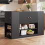 Voir la diapositive 4 : MERAX Ilot de cuisine 3 portes 2 tiroirs coloris noir mdf