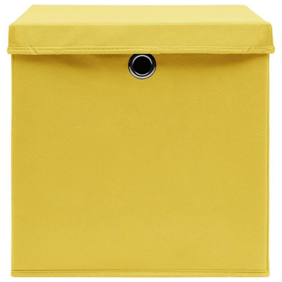 VIDAXL Boîtes de rangement avec couvercles 4 pcs 28x28x28 cm Jaune