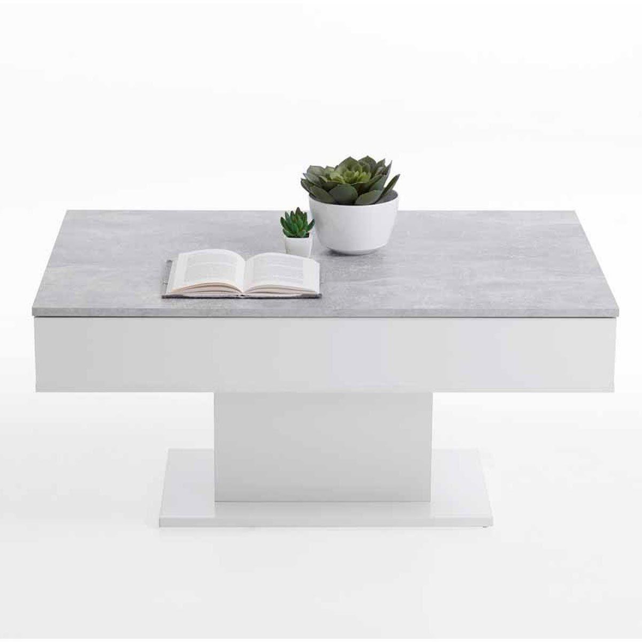 Voir la diapositive 2 : Paris Prix Table basse design  lavola  100cm gris & blanc