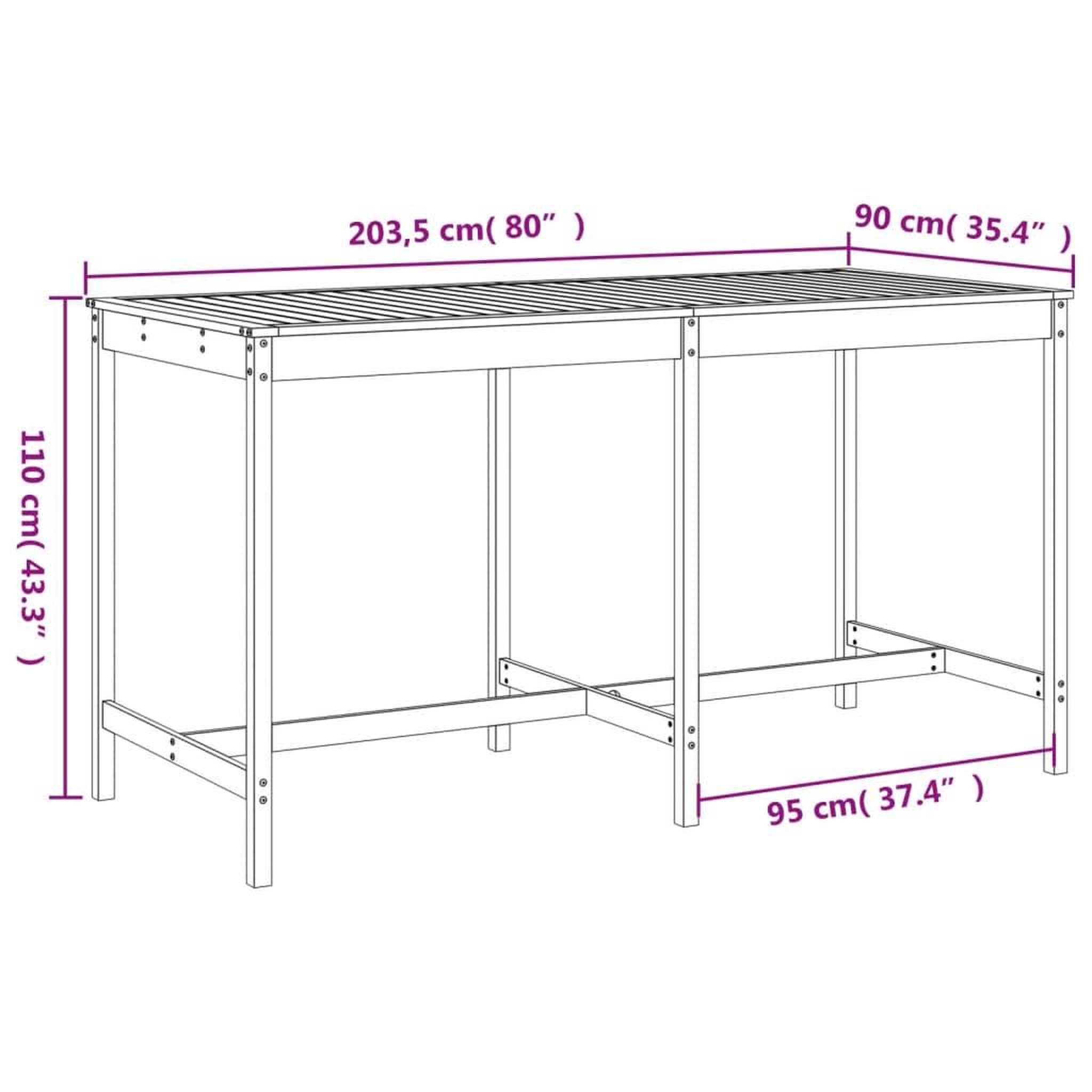 Voir la diapositive 6 : VIDAXL Ensemble de bar de jardin 9 pcs gris bois de pin massif