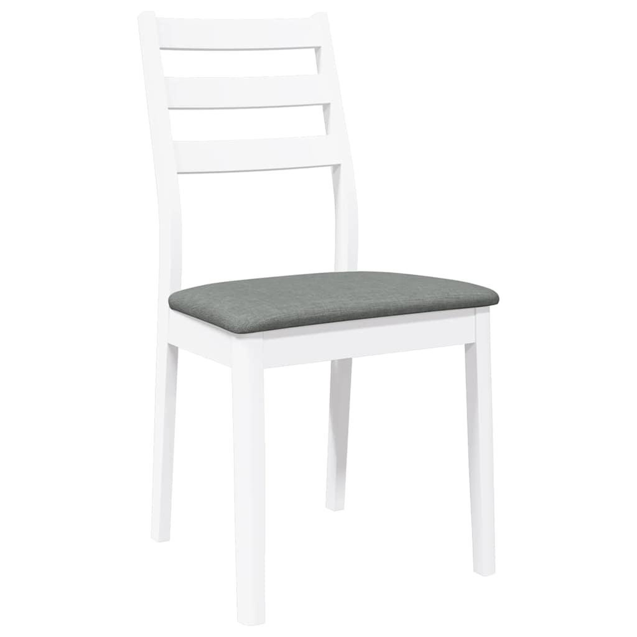Voir la diapositive 4 : VIDAXL Chaises a manger coussins 2 pcs blanc bois massif caoutchouc