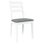 Voir la diapositive 4 : VIDAXL Chaises a manger coussins 2 pcs blanc bois massif caoutchouc