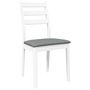 Voir la diapositive 4 : VIDAXL Chaises a manger coussins 2 pcs blanc bois massif caoutchouc
