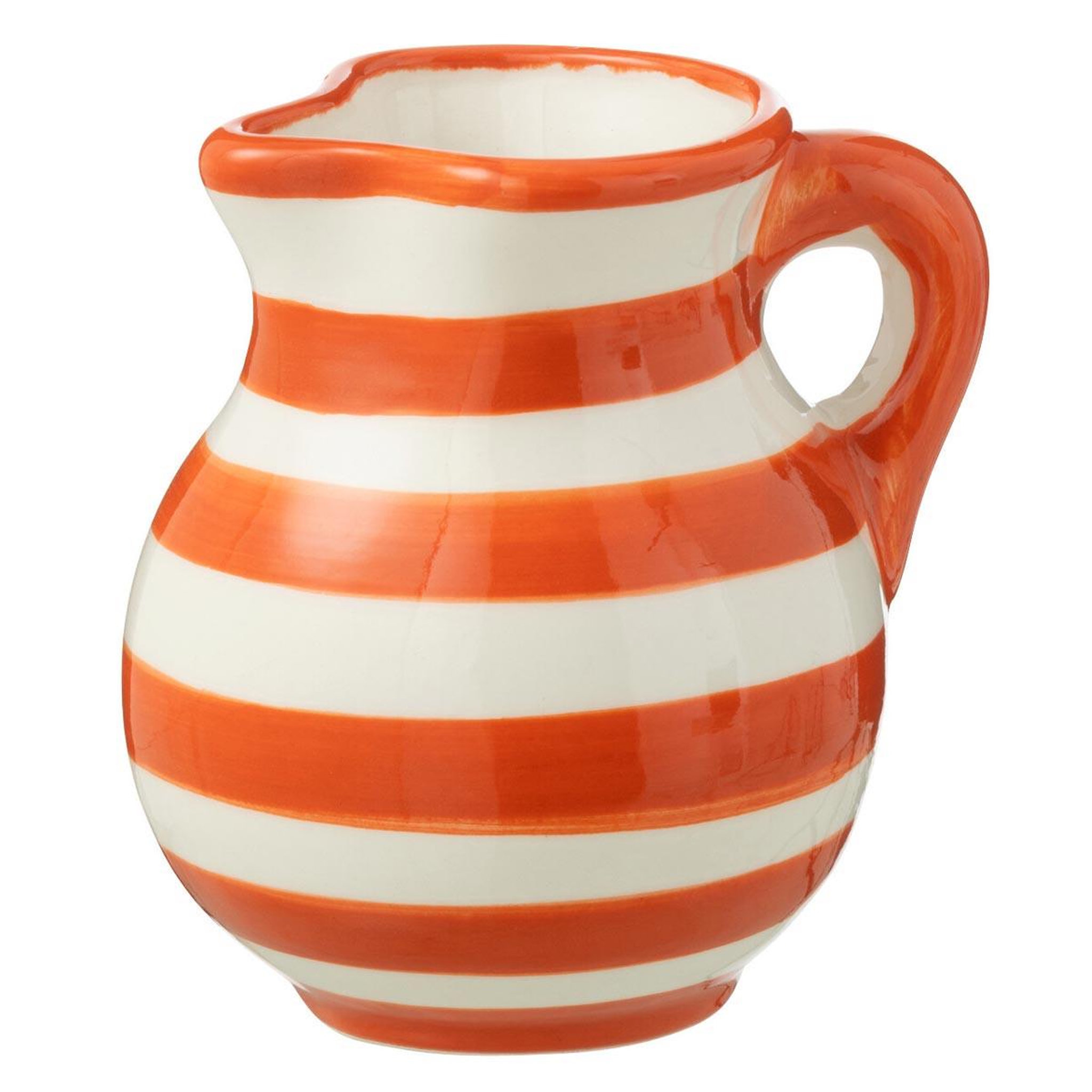 J-LINE Pichet en céramique  granada rayure  0,5l orange