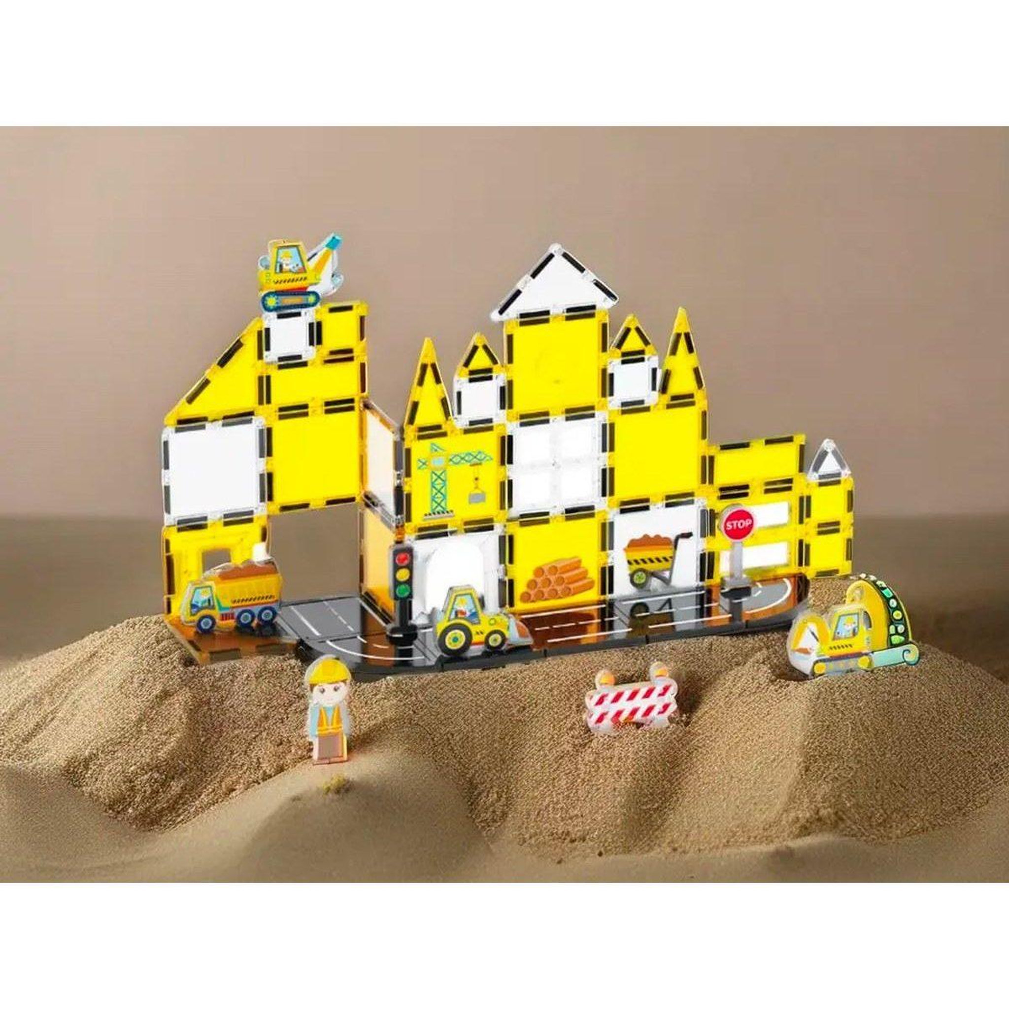 Voir la diapositive 2 : 1001JOUETS Jeu de Construction Magnétique - Véhicules de Chantier - 47 Pièces