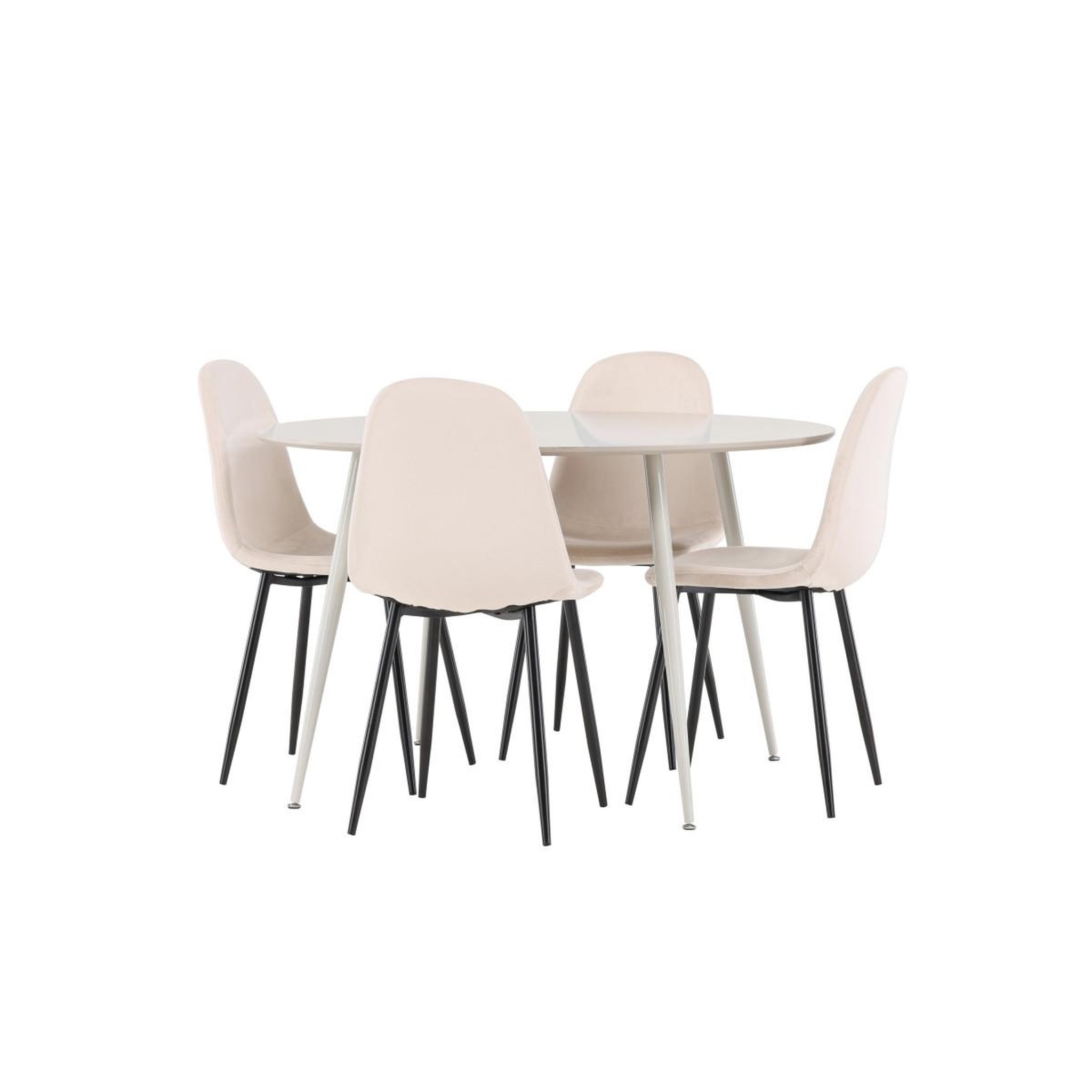 Voir la diapositive 3 : Paris Prix Ensemble table à manger & 4 chaises  plaza & polar  120cm beige