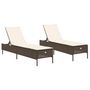 Voir la diapositive 2 : VIDAXL Chaises longues avec coussins lot de 2 marron resine tressee