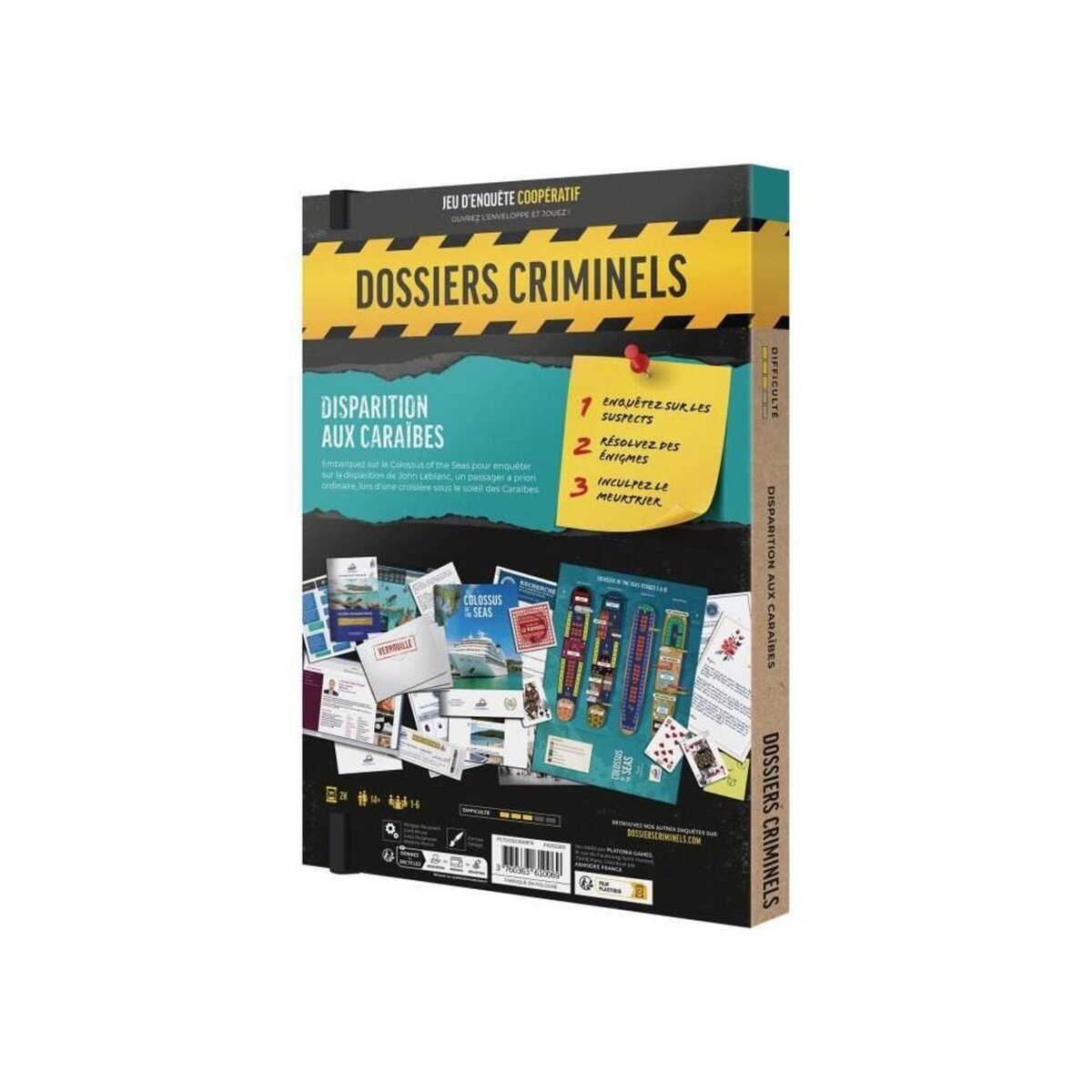 Asmodee Disparition aux Caraibes - Asmodee - Jeu d'enquete - Des 18 ans - Fabriqué en France