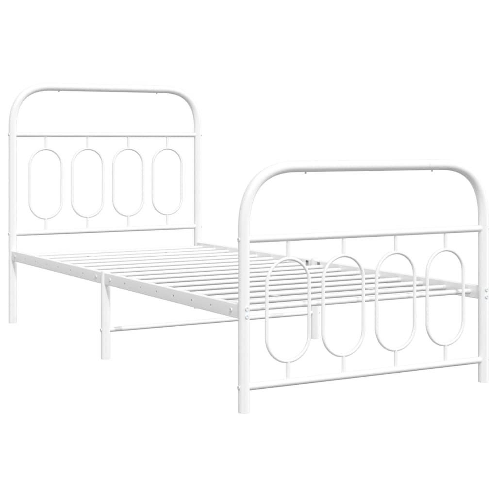Voir la diapositive 3 : VIDAXL Cadre de lit metal sans matelas avec pied de lit blanc 80x200cm
