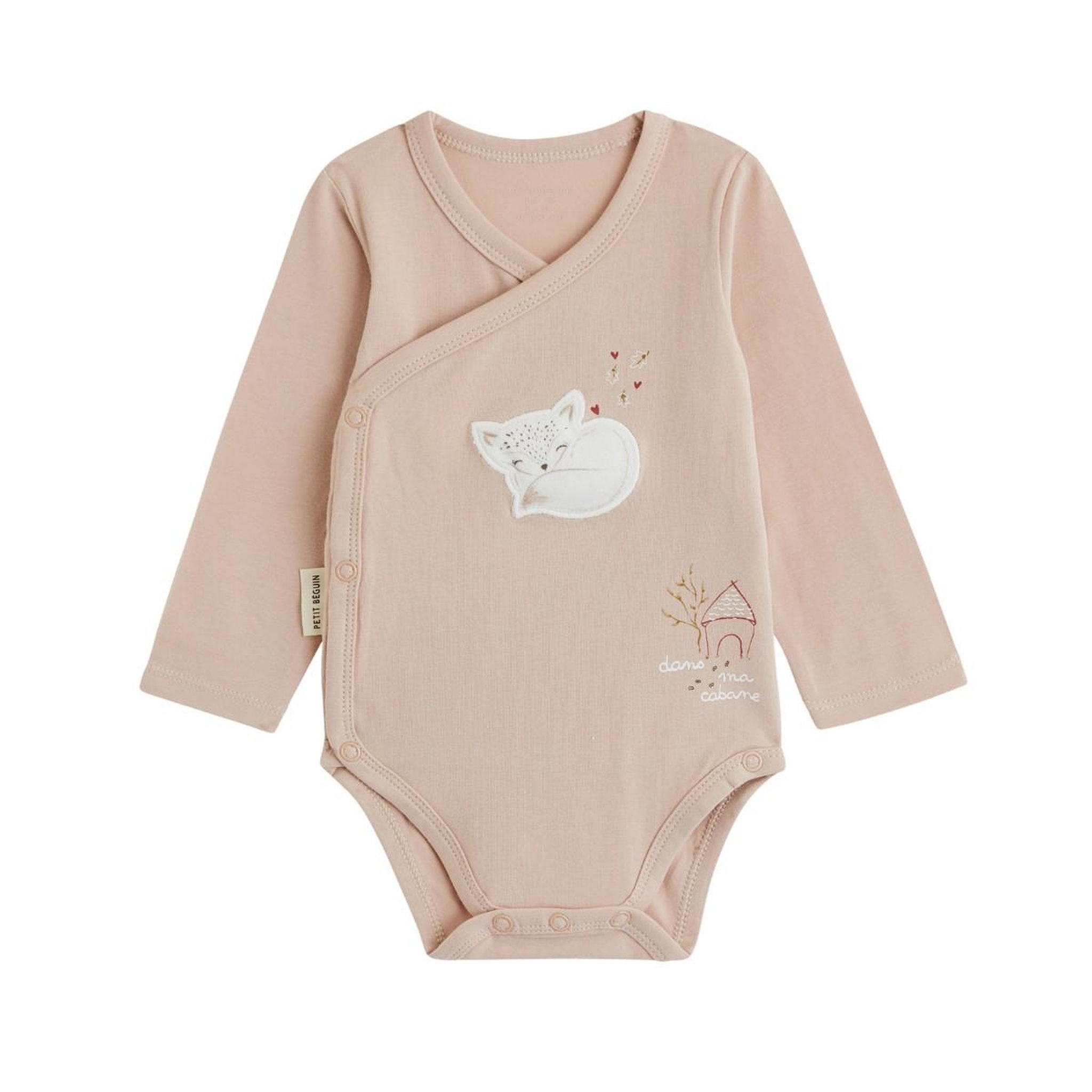 Voir la diapositive 5 : Petit BÃ©guin Lot de 2 bodies bébé manches longues ouverture croisée doucette