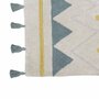 Lorena Canals Tapis coton motif indien - beige bleu - 140 x 200