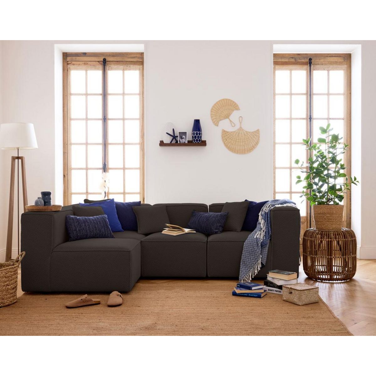 LISA DESIGN Arty - module d'assise droit - en tissu mailles 3d