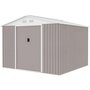Voir la diapositive 5 : MARKET24 MERCURE Abri de jardin en métal 7,06 m² - 277 x 255 x 202 cm - Kit d'ancrage inclus, 2 portes coulissantes - Taupe