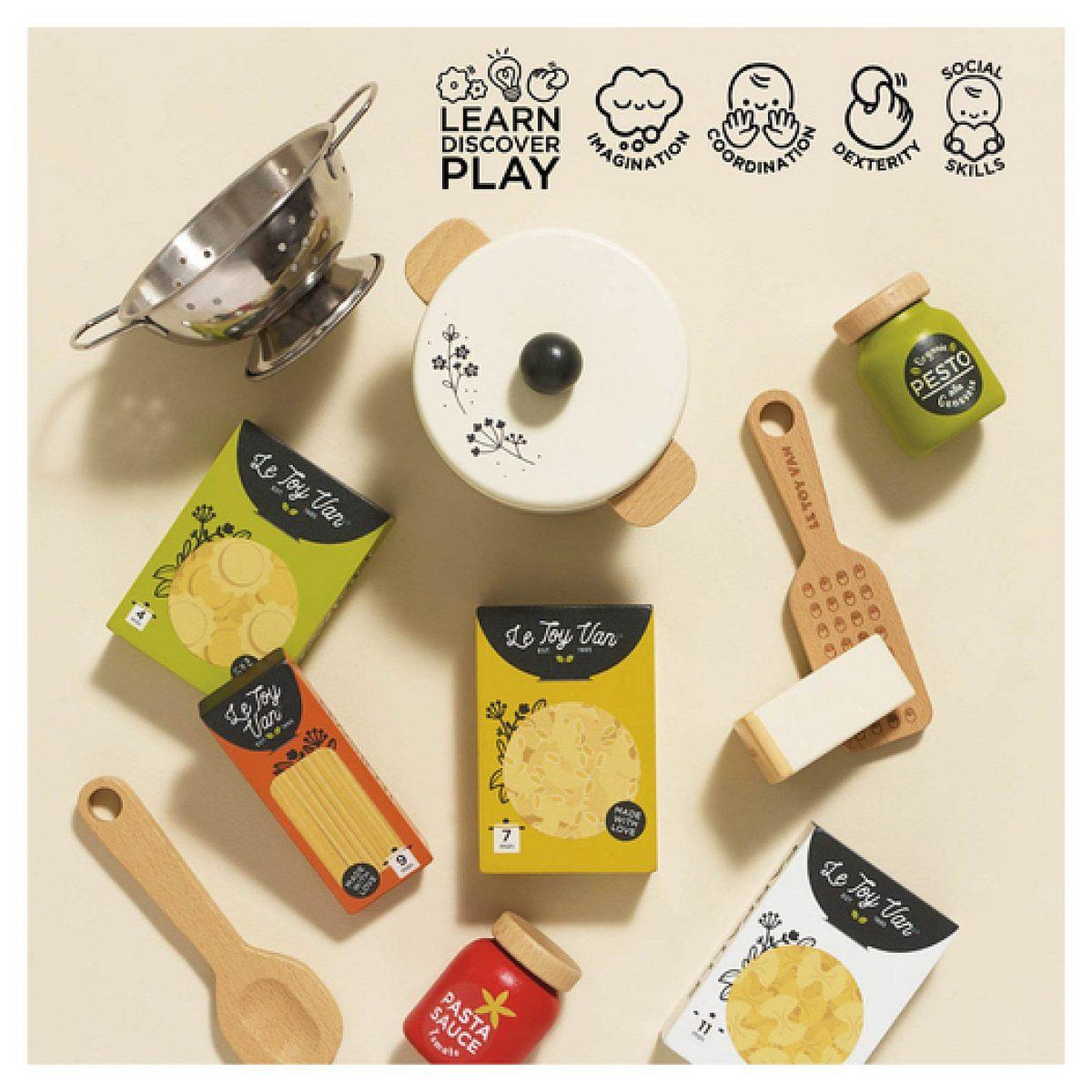 Voir la diapositive 5 : Le Toy Van Set de pates bio à l'italienne en bois