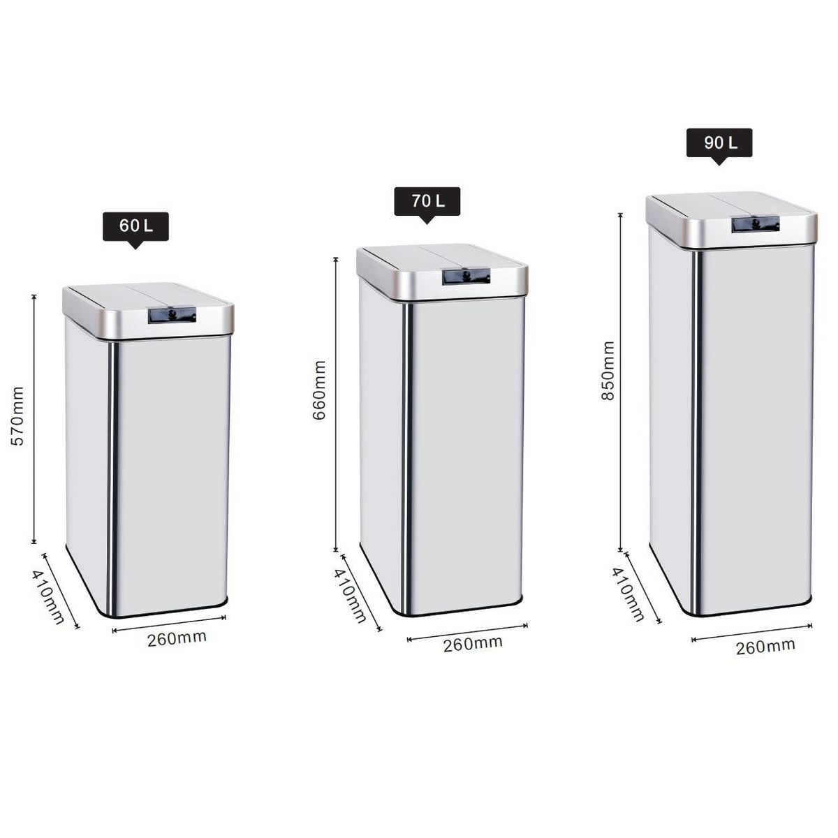 Kitchen move Poubelle de cuisine automatique SILVERLAKE Argent Acier inoxydable 70L