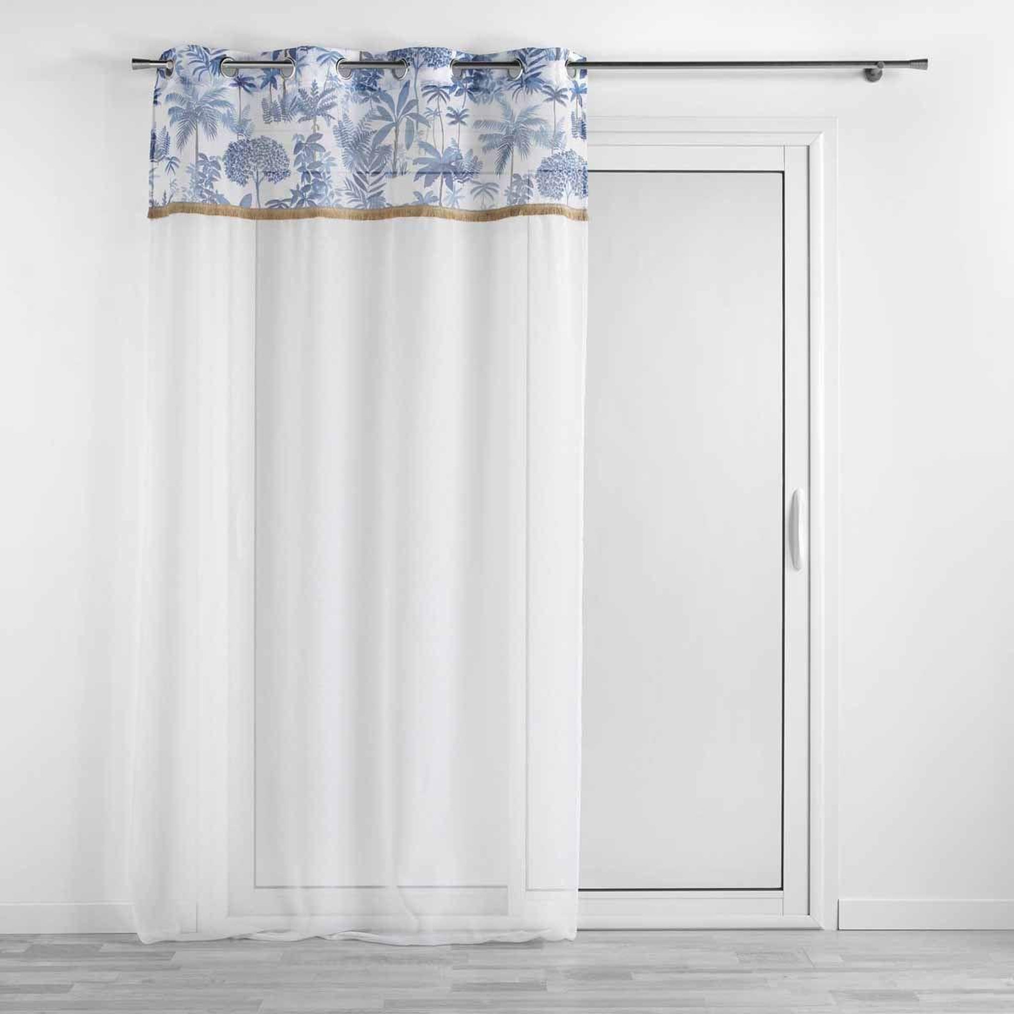 Douceur d'Intérieur Rideau voilage imprimé  amazonia  140x240cm bleu