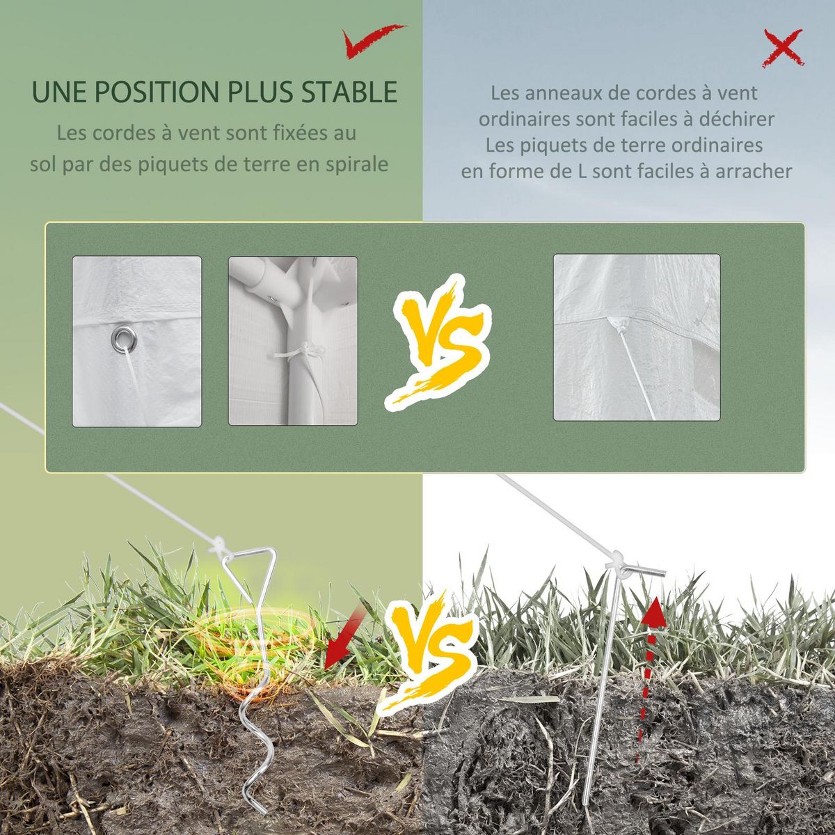 OUTSUNNY Tonnelle barnum dim. 5,85L x 2,95l x 2,55H m 6 moustiquaires amovibles blanc noir