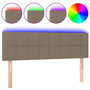 Voir la diapositive 2 : VIDAXL Tete de lit a LED Taupe 144x5x78/88 cm Tissu