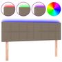Voir la diapositive 2 : VIDAXL Tete de lit a LED Taupe 144x5x78/88 cm Tissu