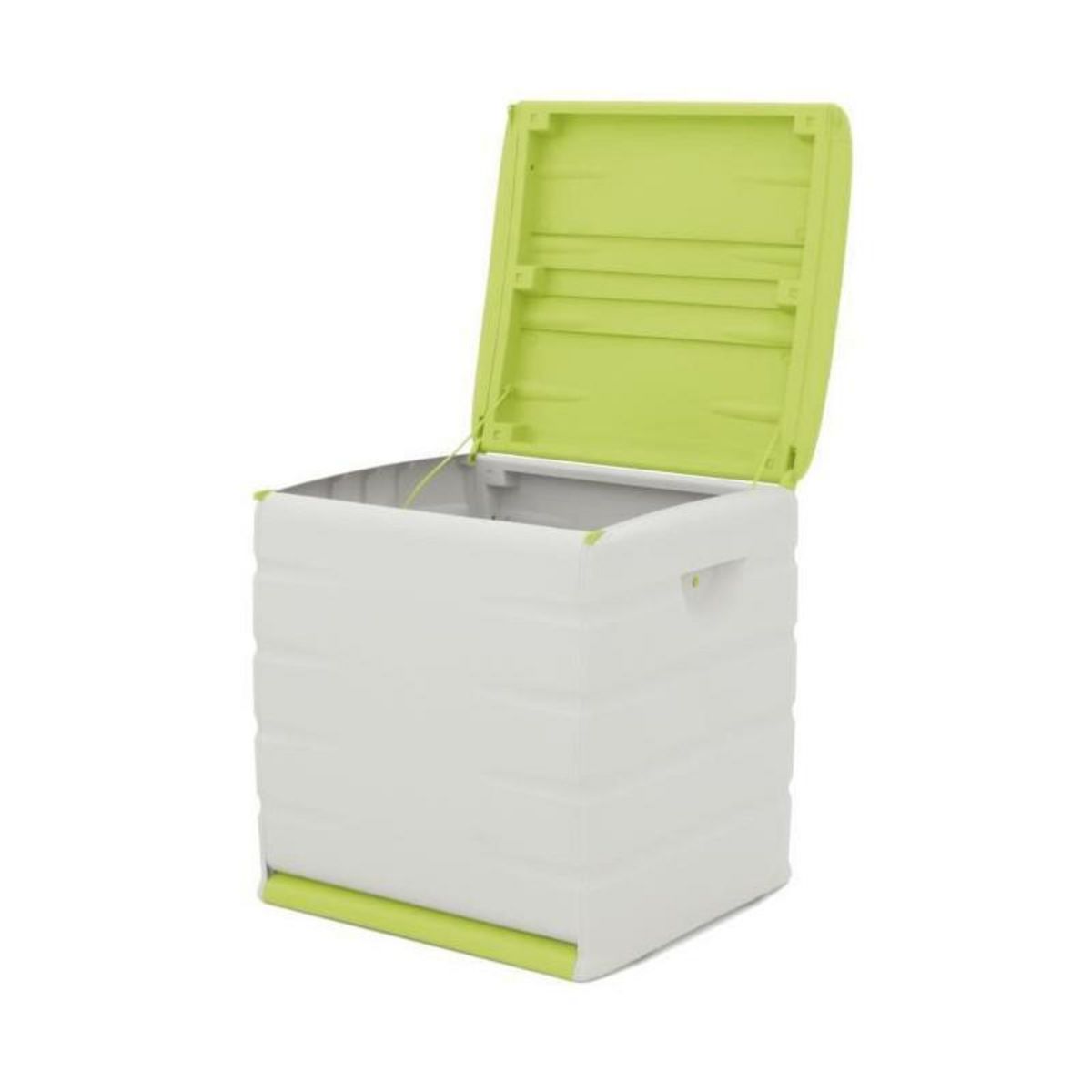 PLASTIKEN PLASTIKEN Coffre cadenassable avec roulettes - 190 L - Fonctionnel et esthetique - Beige et Pistache