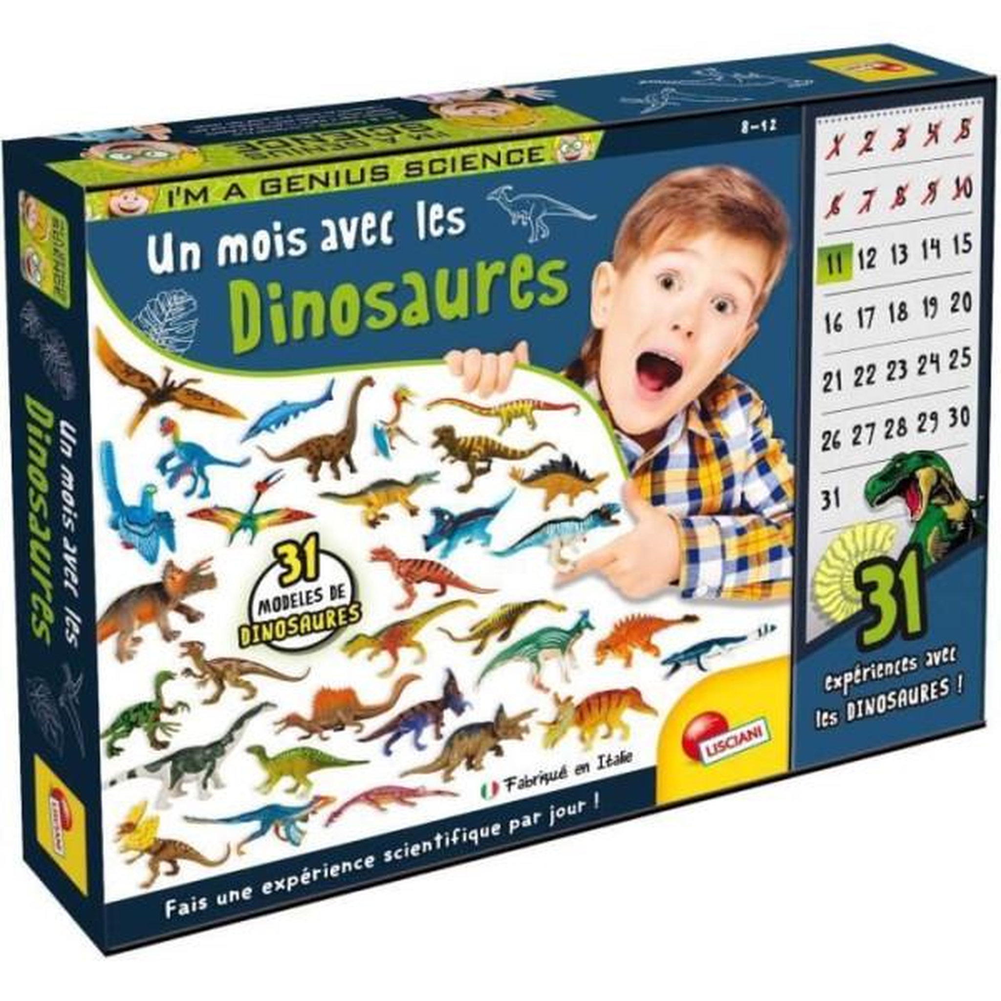 LISCIANI GIOCHI Un mois avec les dinosaures - Kit Scientifique - I'M A GENIUS - 31 dinosaures