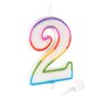 Voir la diapositive 2 : Paris Prix Bougie d'Anniversaire  Chiffre 2  10cm Multicolore