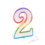 Voir la diapositive 2 : Paris Prix Bougie d'Anniversaire  Chiffre 2  10cm Multicolore
