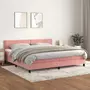 VIDAXL Sommier a lattes de lit avec matelas Rose 200x200 cm Velours