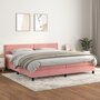 Voir la diapositive 1 : VIDAXL Sommier a lattes de lit avec matelas Rose 200x200 cm Velours