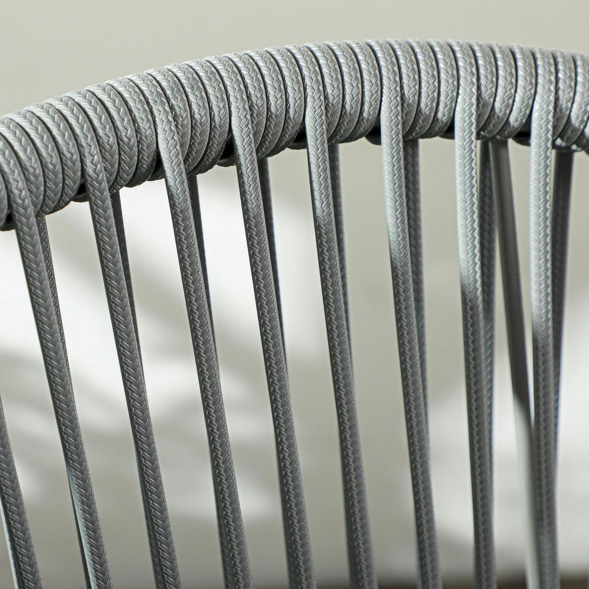 OUTSUNNY Ensemble bistrot de jardin 3 pcs 2 fauteuils table basse coussins gris