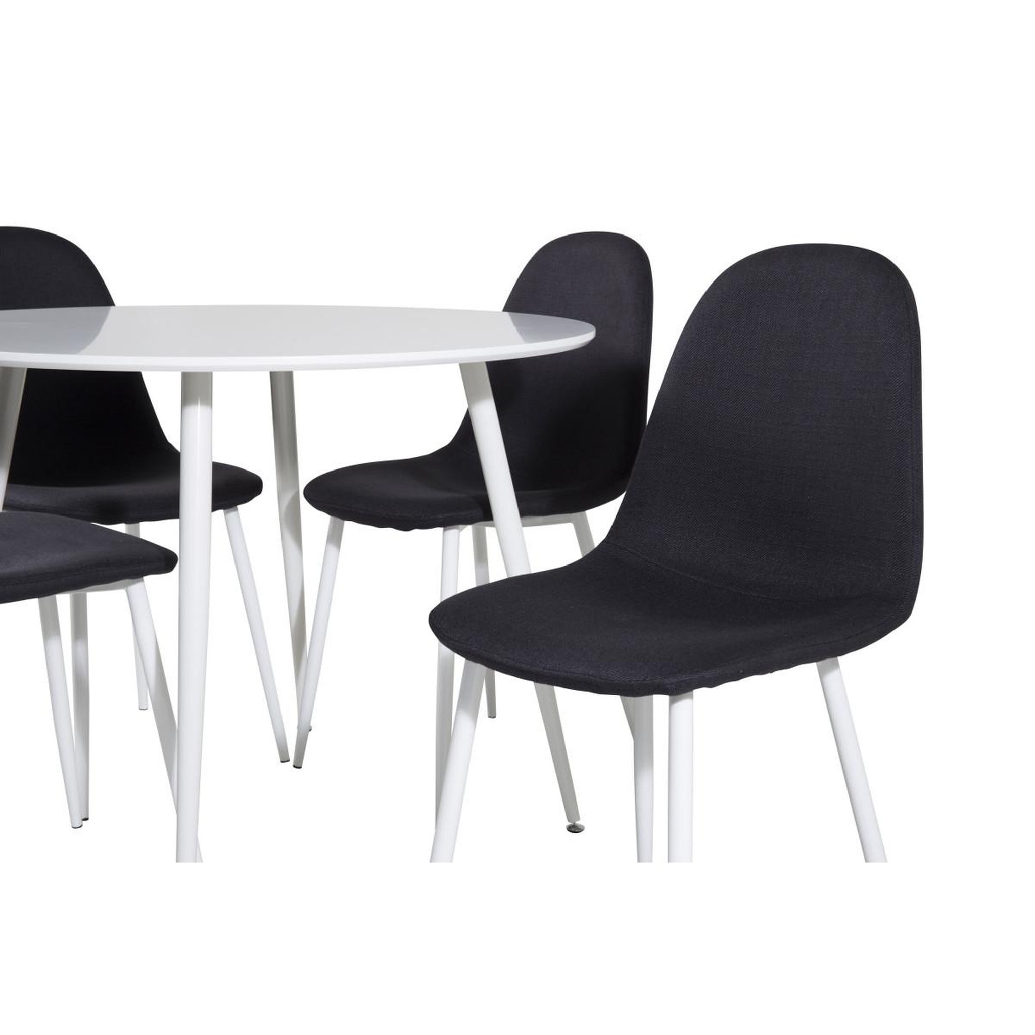 Voir la diapositive 2 : Paris Prix Ensemble table à manger & 4 chaises  plaza & polar  100cm blanc & noir