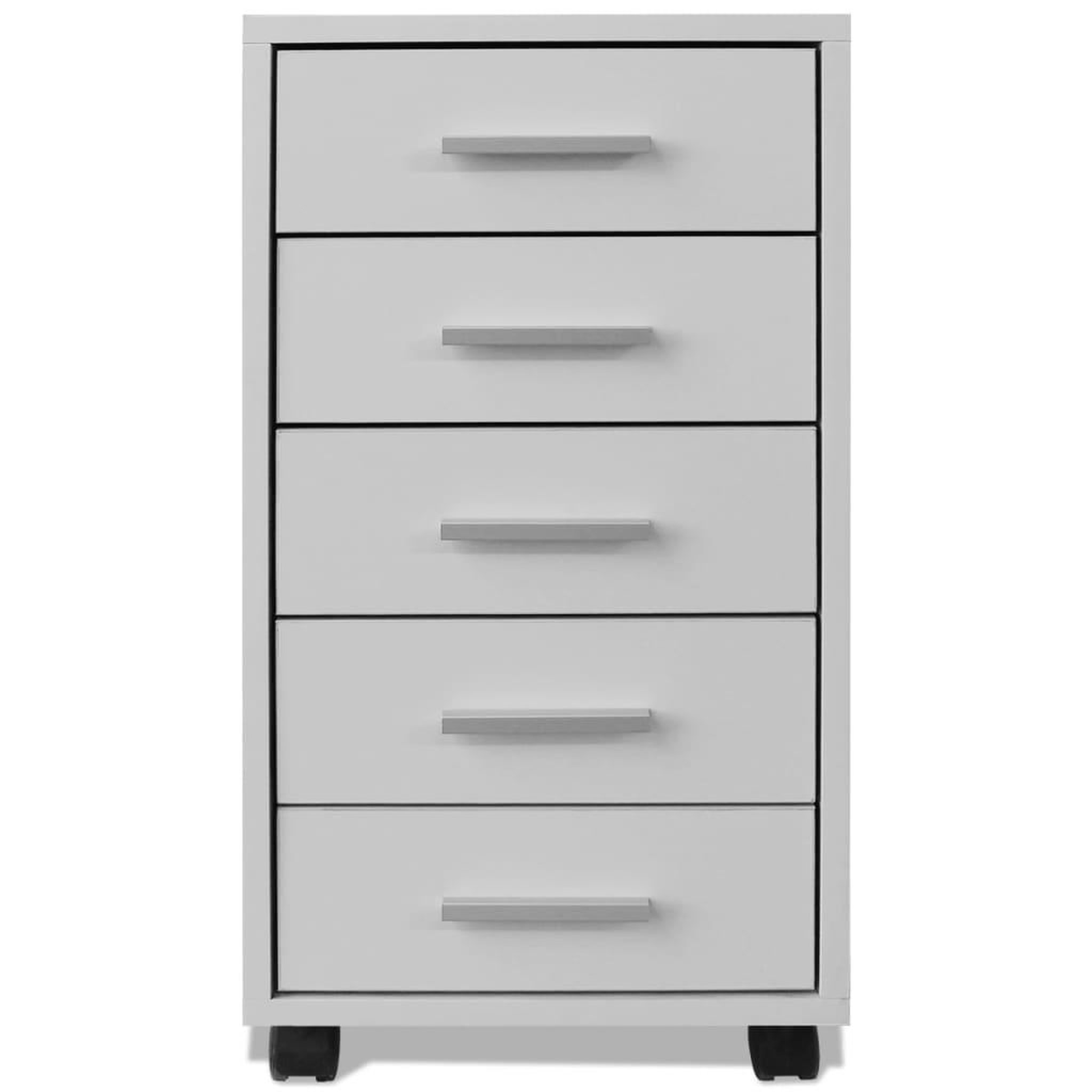 Voir la diapositive 3 : VIDAXL Caisson a tiroir de bureau avec roulettes et 5 tiroirs blanc