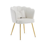 MERAX Fauteuil Fixe Avec Coussin Papillon Et Pieds En Métal Beige