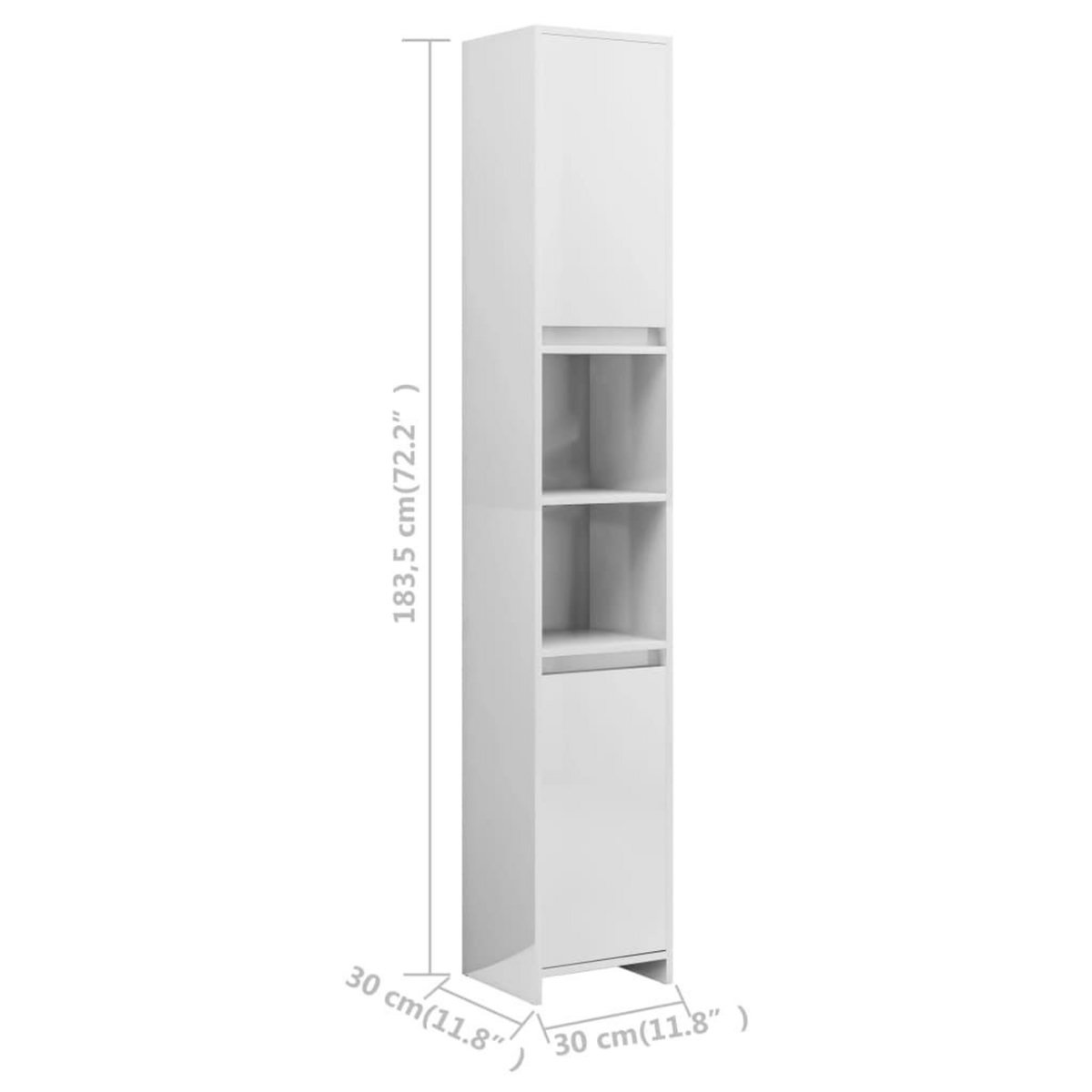 VIDAXL Armoire de salle de bain Blanc brillant Bois d'ingenierie
