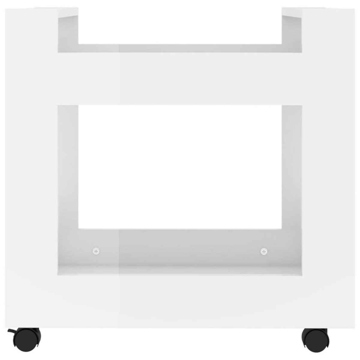 VIDAXL Chariot de bureau Blanc brillant 60x45x60 cm Bois d'ingenierie