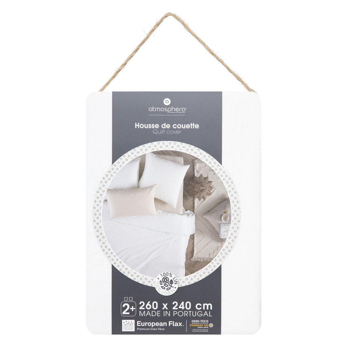 ATMOSPHERA Housse de couette 2 places 100% lin