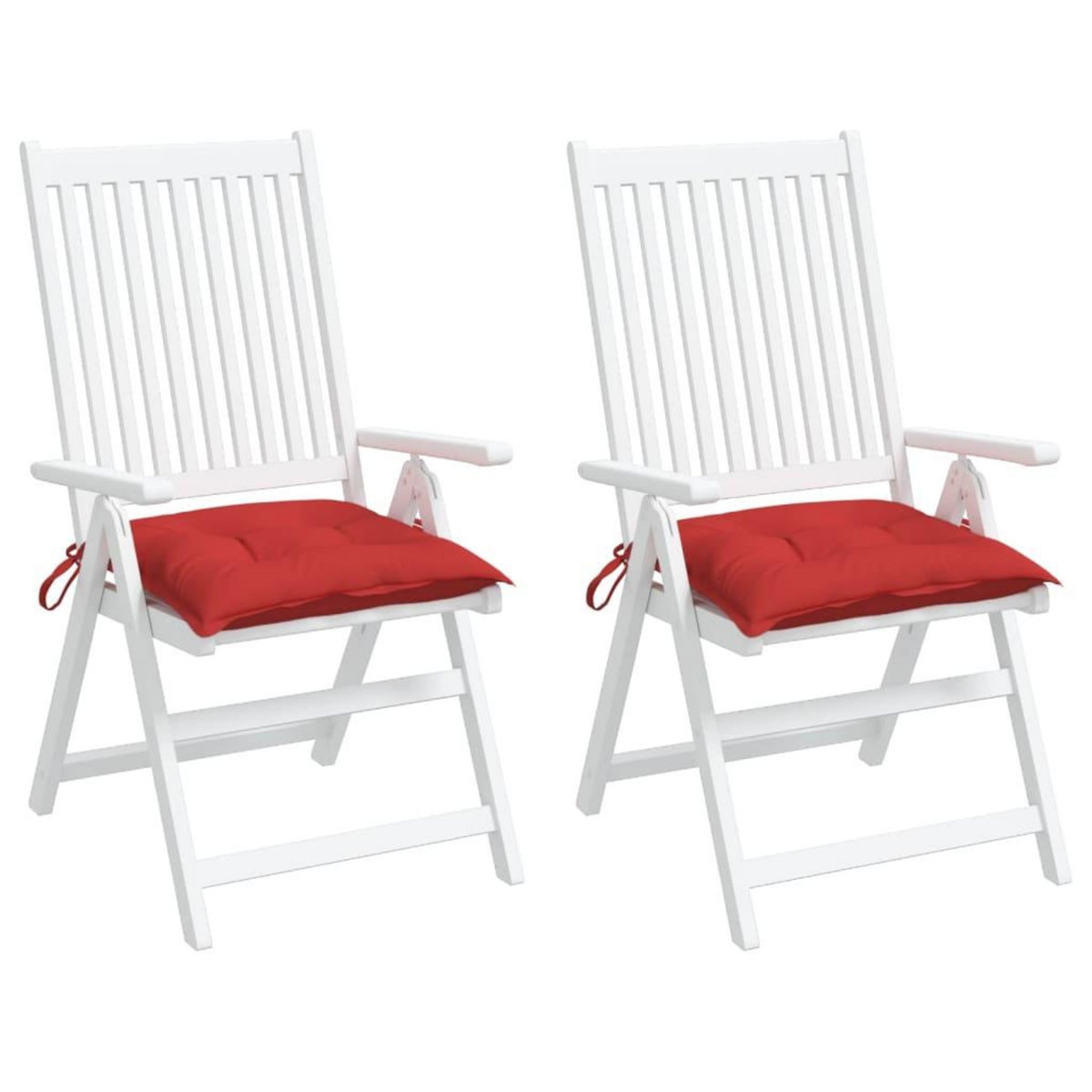 VIDAXL Coussins de chaise lot de 2 rouge 40x40x7 cm tissu oxford