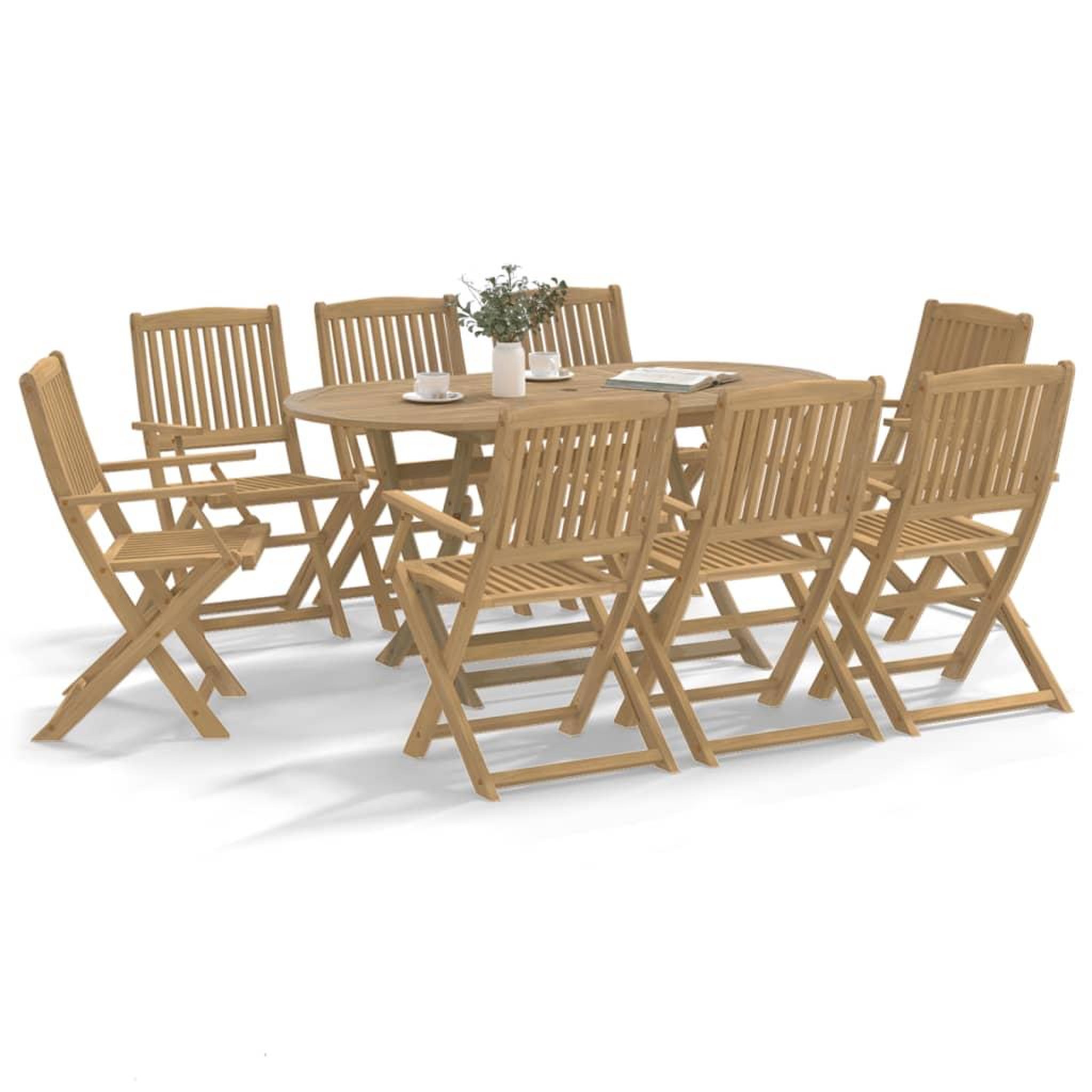 VIDAXL Chaises de jardin pliantes lot de 8 54,5x58x90 cm bois d'acacia