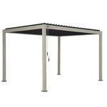 OMBREA Pergola bioclimatique - Aspect bois - Gris et lames anthracites - 3x4m OMBREA 