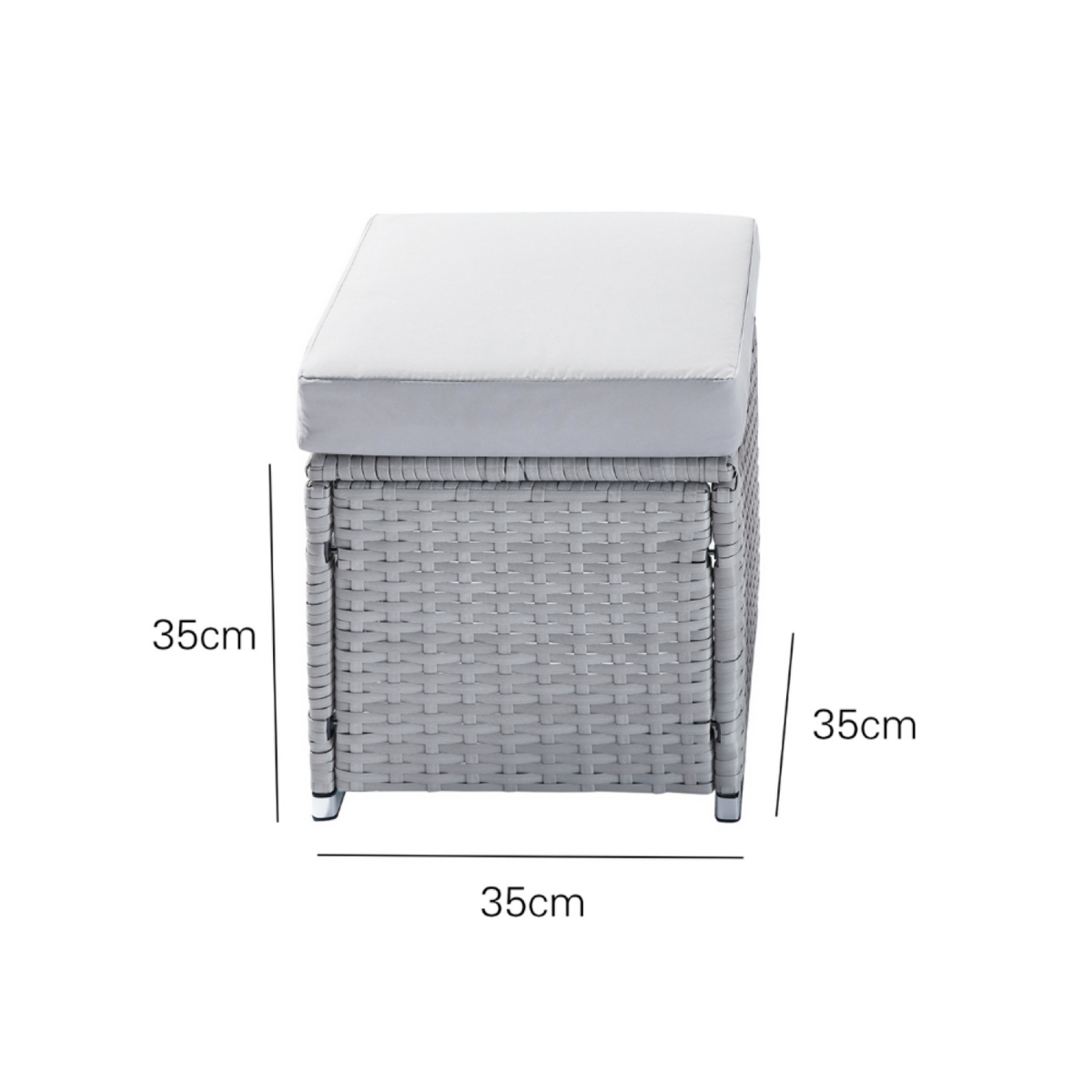 CONCEPT USINE Salon de jardin encastrable 10 places noir en résine tressée SAMOA