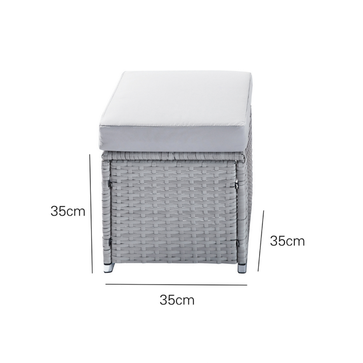 CONCEPT USINE Salon de jardin encastrable 10 places noir en résine tressée SAMOA