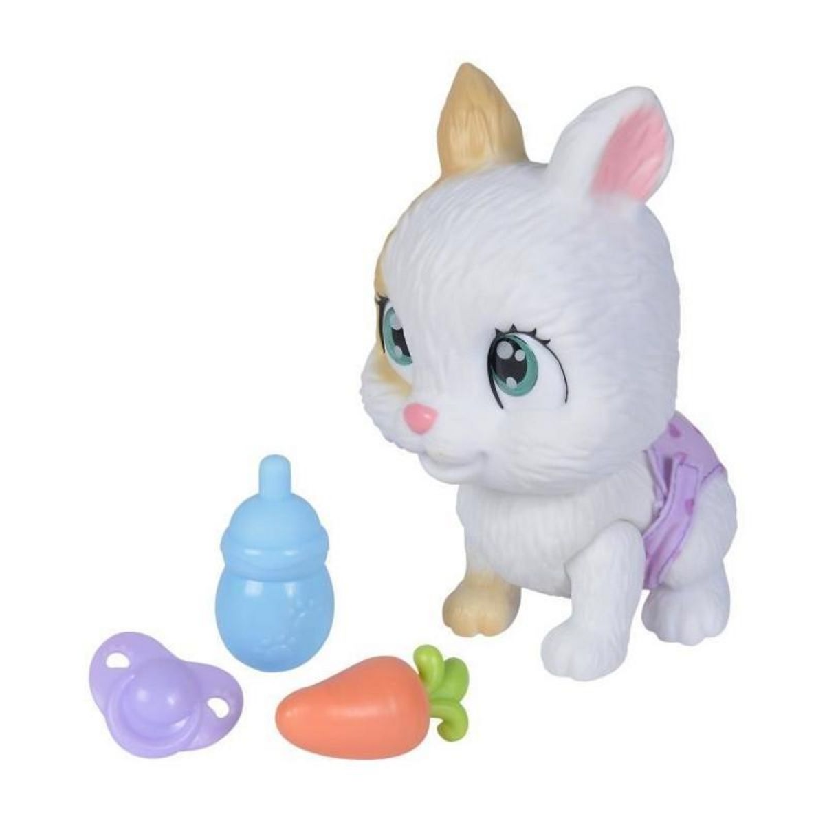 SILVERTORN Smoby - Pamper Petz - Lapin a adopter - 4 accessoires - Articulé - Bois et fais pipi - Certificat d'adoption - Des 3 ans