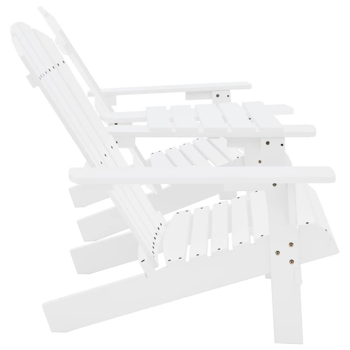 VIDAXL Chaises de jardin Adirondack avec table bois de sapin blanc