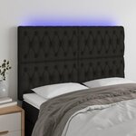 VIDAXL Tete de lit a LED Noir 144x7x118/128 cm Tissu
