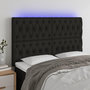 Voir la diapositive 1 : VIDAXL Tete de lit a LED Noir 144x7x118/128 cm Tissu