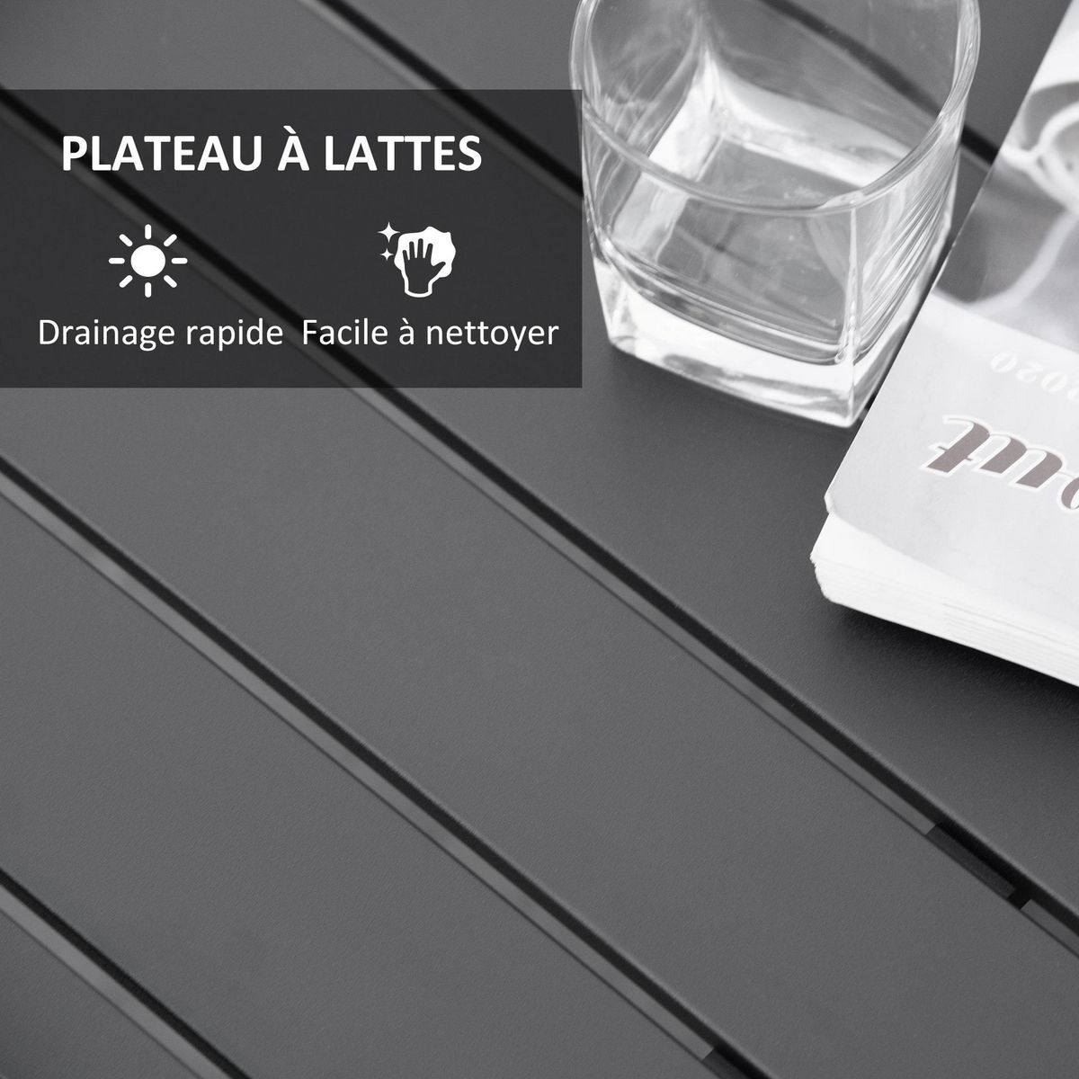 OUTSUNNY Ensemble salon de jardin style yachting design contemporain 4 places 4 pièces avec coussins déhoussables polyester alu. gris