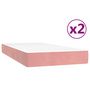 Voir la diapositive 5 : VIDAXL Sommier a lattes de lit avec matelas Rose 200x200 cm Velours