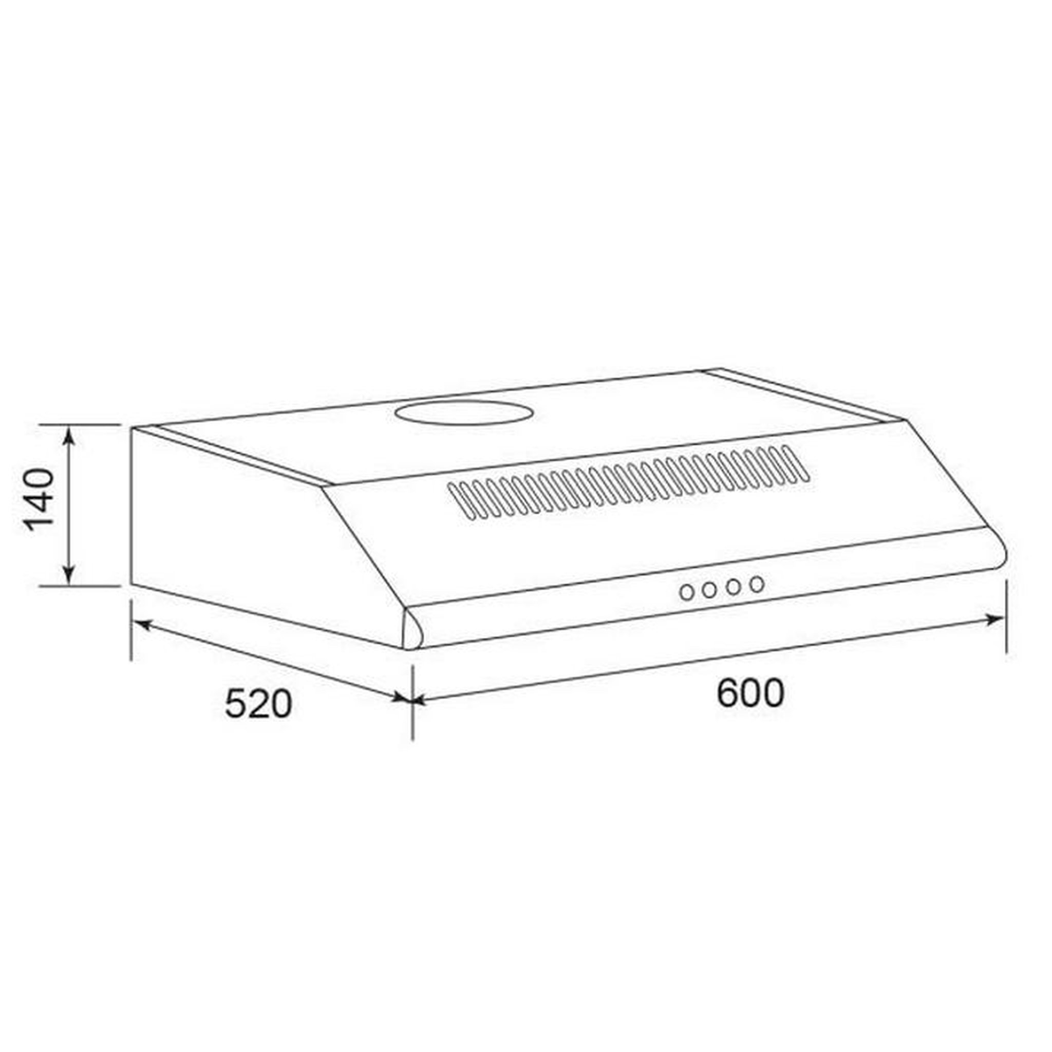 Voir la diapositive 3 : Glem Hotte visière 60cm 250m3/h blanc - ghc625wh