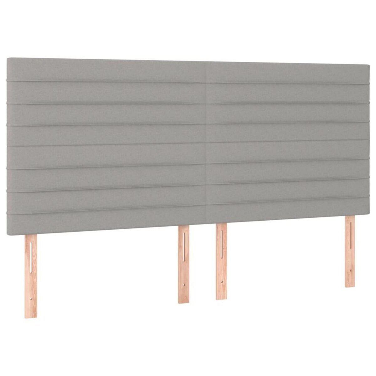 VIDAXL Tete de lit a LED Gris clair 160x5x118/128 cm Tissu